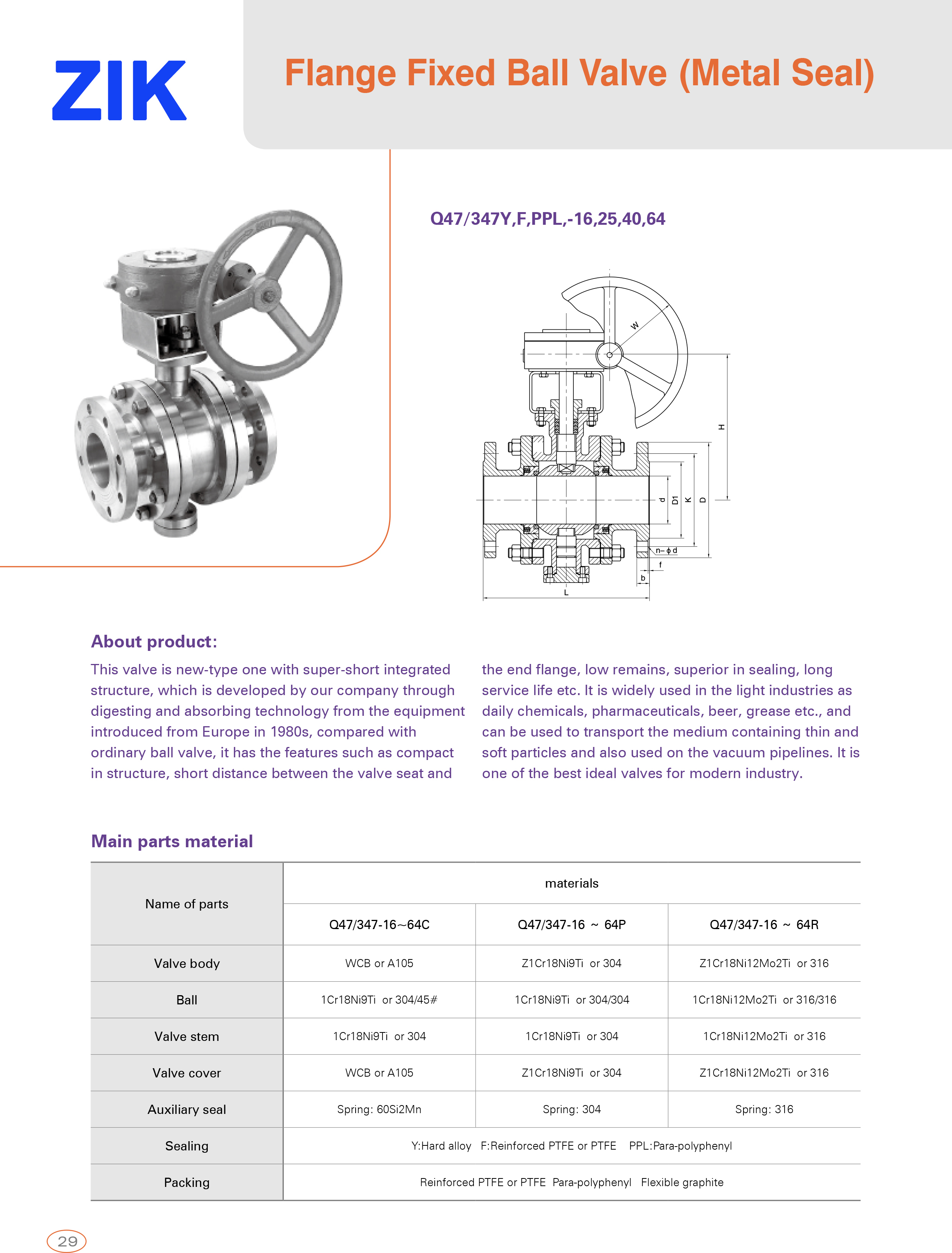Flange Fixed Ball Valve (Metal Seal)