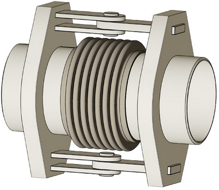 Hinged expansion joint with pipe ends