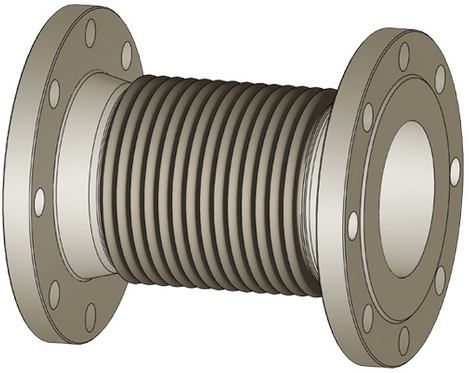 Axial expansion joint with fix flanges