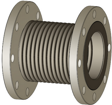 Axial expansion joint with loose flanges