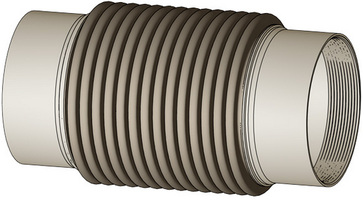 Axial expansion joint with internal thread nipples